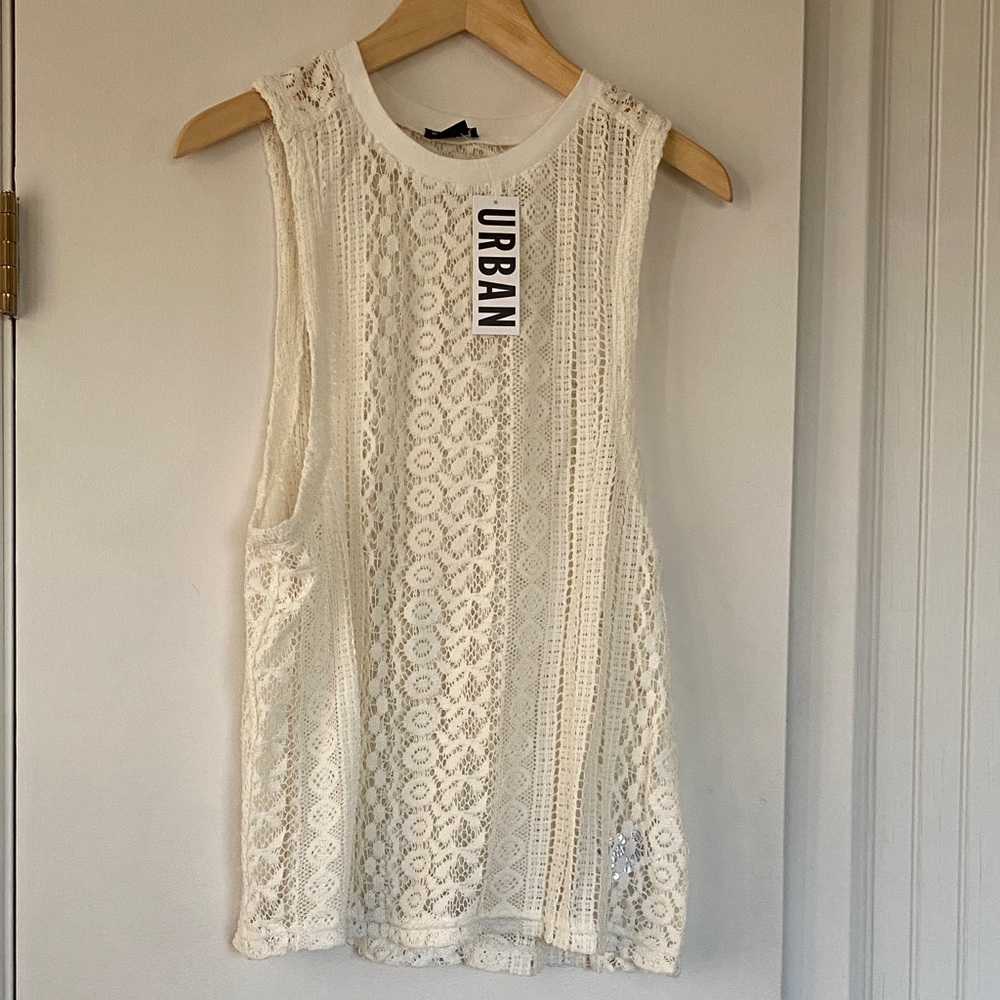 Urban Outfitters White Lace Tank Top